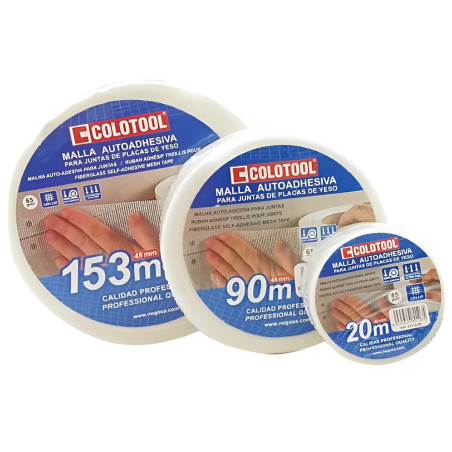 MALLA DE FIBRA AUTOADHESIVA 90 m y 50 mm PARA PLACAS