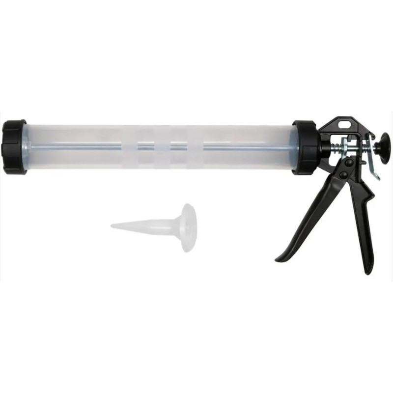 PISTOLA TUBULAR TRANSPARENTE PARA MASILLAS EN BOLSA DE 600 ml