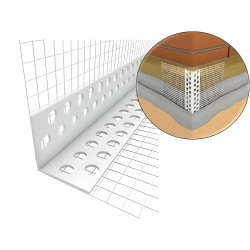 PERFIL DE ESQUINA CON MALLA DE 10*10 y 2,5 m 50 UDS SATE
