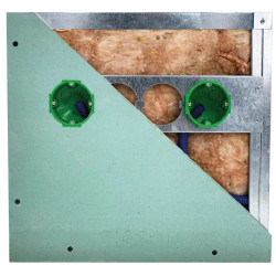 SOPORTE PARA 4 CAJAS DE MECANISMOS ELECTRICOS EN PLACAS PLADUR