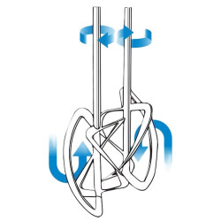 VARILLA PARA MEZCLADO XP DOBLE PALA 2*20 cm CROMADA PARA REF 20490