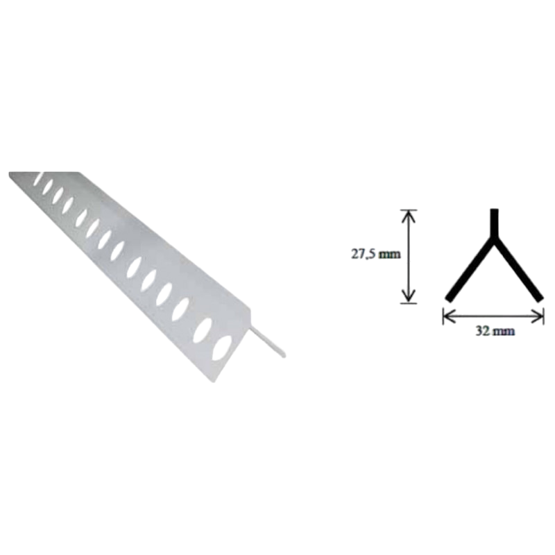 PERFIL DE CANTO OCULTO PEQUEÑO BLANCO DE 2,50 m