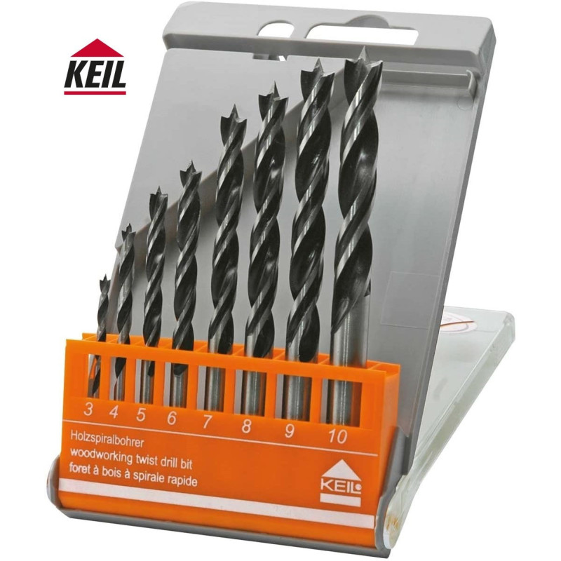 ESTUCHE DE BROCAS 3 PUNTAS MADERA 8 UDS KEIL